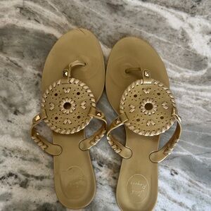Jack Rogers Gold Studded Jelly Sandals